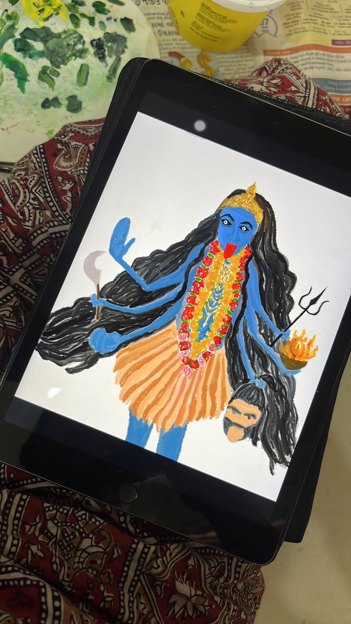 Divine Goddess Kali Ma Digital Painting — original digital fine art & sacred symbols by artist Vedangi Trivedi on Vedart